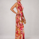 Elisabetta | Maxi Vestido Floral con Cuello Halter