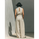 Maria | Conjunto de Top y Pantalón en Algodón-Lino