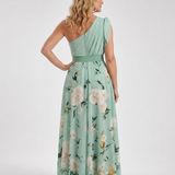 Manios | Vestido Maxi de Un Hombro con Estampado Floral