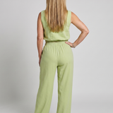 Otilia | Conjunto de Pantalones de Pierna Ancha con Cintura Elástica y Top Sin Mangas