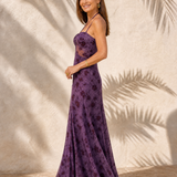 Evarisse | Vestido Maxi Floral con Corsé de Malla