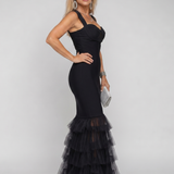 Muget | Maxi Dress in Tulle with Straps and Cape