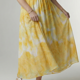 Sylin | Vestido Midi con Cuello Halter y Detalle Fruncido