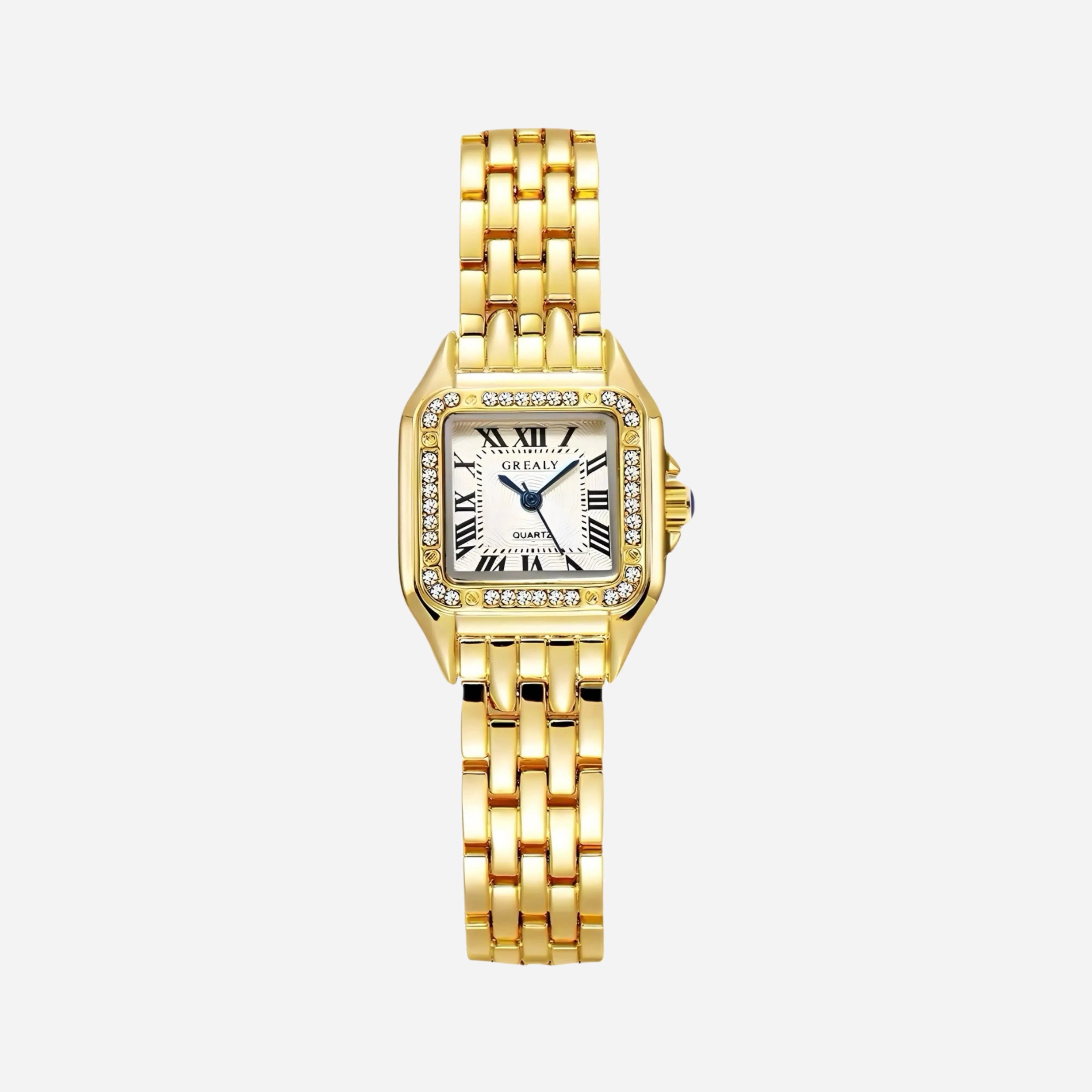 Petra® - Reloj de lujo dorado con diseño de números romanos