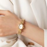 Iva® - Reloj dorado con pulsera entrelazada