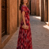 Zarephine | Vestido Maxi Fluido de Un Hombro con Estampado Acuarela