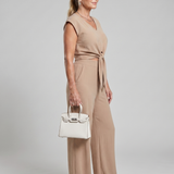 Leonora | Conjunto de Top Corto Sin Mangas con Cuello en V y Pantalones de Pierna Ancha