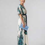 Moglos | Vestido Maxi con Mangas Fluidas y Cintura Ajustada