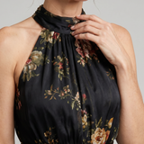 Sior | Vestido Midi Floral con Cuello Halter