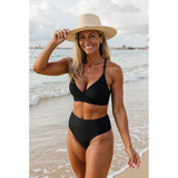 Jodi | Bikini de Corte Alto con Escote en V y Detalles Divertidos