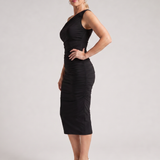 Cemol | Vestido Midi con Detalle de Fruncido en un Hombro