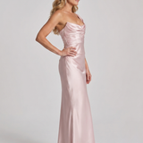 Aureline | Vestido Maxi con Escote Drapado de Un Solo Hombro