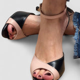 Noirella™ | Zapatos de media altura con correa al tobillo