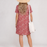 Somene | Vestido corto de manga corta con estampado geométrico