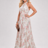 Guinevere | Vestido Midi con Falda Fluida y Estampado Floral