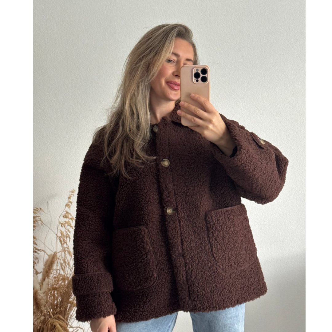 Alice™ | Chaqueta de Teddy en Color Marrón