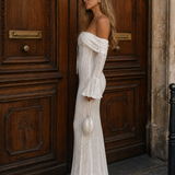 Isome | Vestido Maxi Ajustado con Hombros al Descubierto