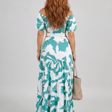 Orelina | Vestido Maxi con Cintura Definida y Hombros al Descubierto