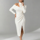 Viano | Vestido Midi Draped de Un Solo Hombro