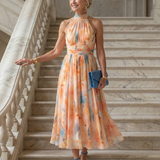Elin | Suave Vestido Midi con Cuello Halter