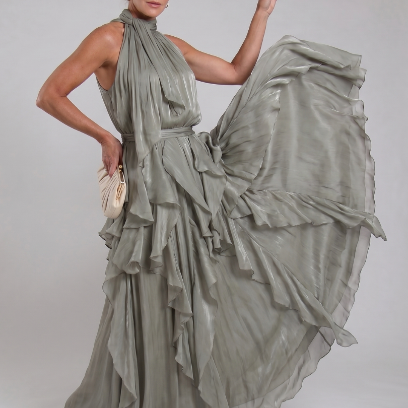 Melisande | Maxi Dress with Ruffled Straps