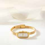 Elena® - Reloj dorado de esfera rectangular