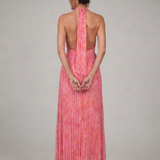 Rosel | Maxi Dress with Pleated Skirt and Halter Neck