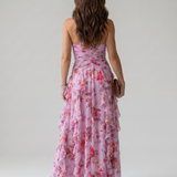 Nori | Vestido Maxi Floral con Escote Halter y Cuerpo Ajustado