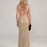 Sirea | Vestido Midi Sin Mangas con Detalles Transparentes y Lentejuelas