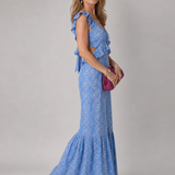 Alure | Vestido midi sin mangas con volantes decorativos