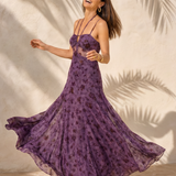 Evarisse | Vestido Maxi Floral con Corsé de Malla