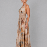 Elavenue | Maxi Vestido de Encaje con Cuello Halter