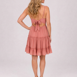 Rosium | Vestido de tirantes finos con cuerpo de encaje y largo a la rodilla