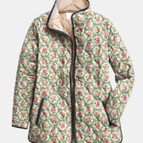 AVELINE | Chaqueta Acolchada con Diseño Floral Retro