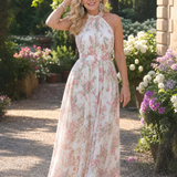 Guinevere | Vestido Midi con Falda Fluida y Estampado Floral