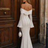 Isome | Vestido Maxi Ajustado con Hombros al Descubierto