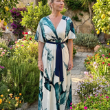 Moglos | Vestido Maxi con Mangas Fluidas y Cintura Ajustada