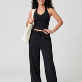 Helena | Conjunto de Top Sin Mangas con Escote Redondo y Pantalones de Pierna Amplia
