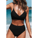Jodi | Bikini de Corte Alto con Escote en V y Detalles Divertidos