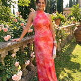 Coraline | Vestido Maxi con Estampado y Cuello Halter