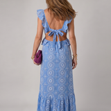 Alure | Vestido midi sin mangas con volantes decorativos