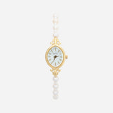Ana® - Reloj dorado con pulsera de perlas elegantes