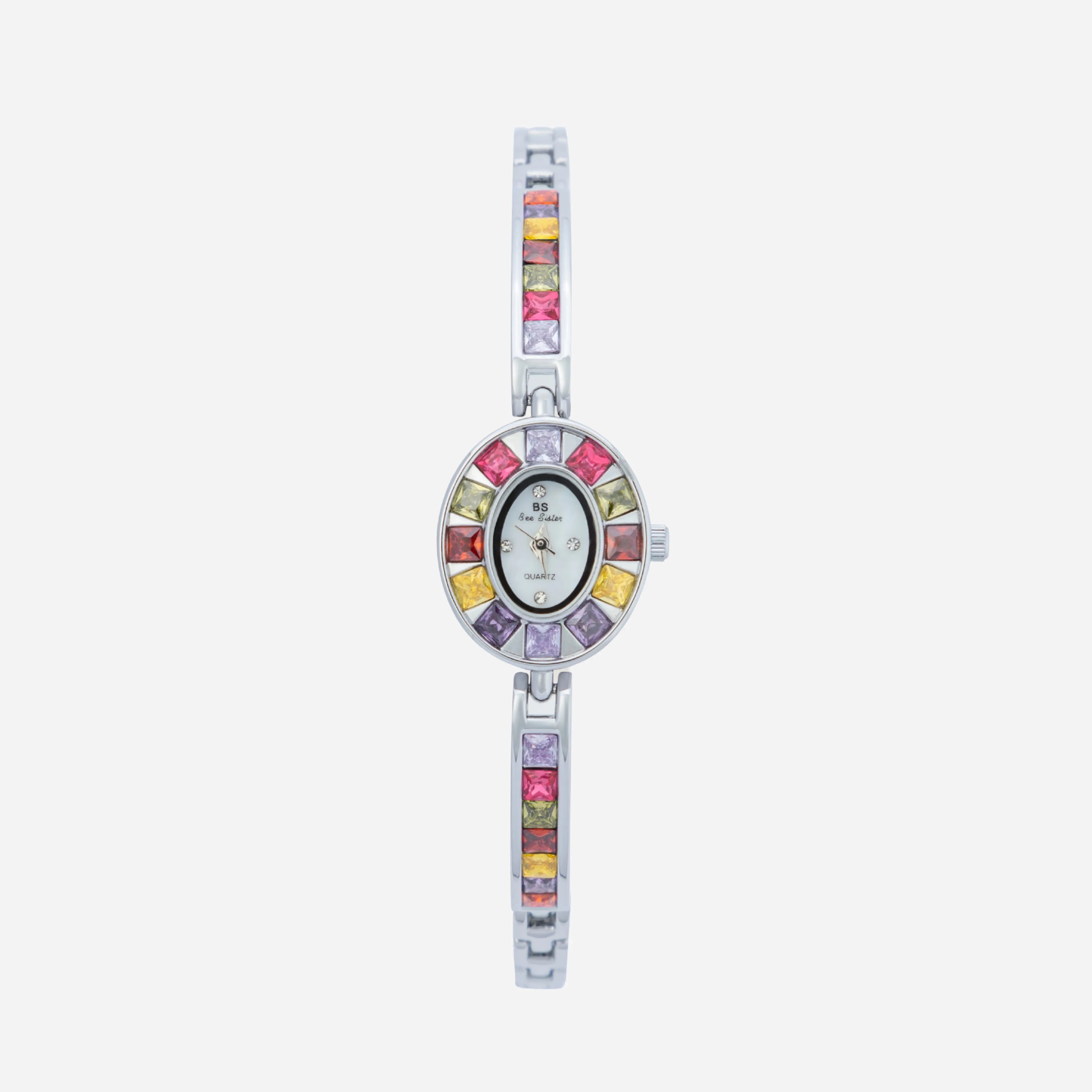 Klara® - Reloj dorado adornado con cristales multicolores