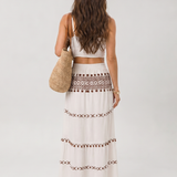 Silon | Vestido midi de tirantes finos con bordados elegantes