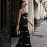 Valora | Vestido Maxi con Tirantes Finos y Detalles de Crochet