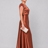 Samouse | Vestido Maxi con Cuerpo Envolvente y Mangas Cortas