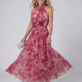 Avien | Suave Vestido Midi con Cuello Halter