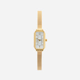Elena® - Reloj dorado de esfera rectangular