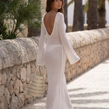 Seleium | Vestido Maxi de Punto con Manga Acampanada