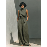 Maria | Conjunto de Top y Pantalón en Algodón-Lino